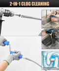 Tough As Nails 32 Foot Drain Snake And Auger Kit With Six Heavy Cutters And Hex Drill Shank For Quick Sink Tub Clearing And No Hassle Flexible Pipe Cleaning hand crank and drill connection for effective clog removal.