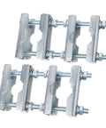 Two Sets Beefy Mast-To-Mast Clamp Bracket Kit With V Jaw Blocks For 1 To 2.5 Inch OD Poles Heavy Duty Mounting Hardware For Ham TV Antennas Security Cameras Weather Stations, galvanized steel clamps