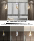 Brass Raindrop Pendant Light Fixture For Kitchen Island And Dining Room, Glass Drop Chandelier, E12 LED Bulb Included