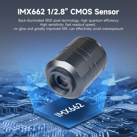 IMX662 1/2.8" CMOS sensor highlighting capabilities for 2MP IMX662 Telescope Camera With USB 3.0 High Speed Transfer