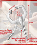 Yexiya 4-inch locking C-clamp; silver metal locking pliers with swivel pad and adjustable jaw