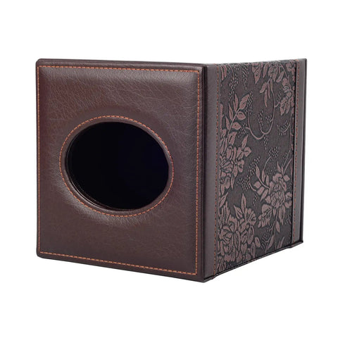 Cool Leather Tissue Box Holder With Magnetic Bottom Modern Square Cover For Napkins And Facial Tissues Durable MDF Frame Soft Leather Finish Perfect For Home Hotel Restaurant Office And Car Decor