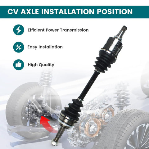 Toyota Corolla Front CV Axle Shaft Assembly Replacement For 1.8L L4 Auto Trans Front Left Driver Side With Direct Fit And Easy Install Replaces 4342002340 4342002380 665218 NCV69583 installed in front suspension