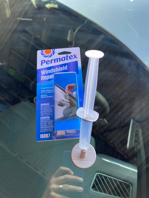 Bullseye Windshield Repair Kit With 0.025 Oz Syringe For Quick, No Mixing One-Component Fix That Cures In Sunlight Up To 1 1/4 Inches