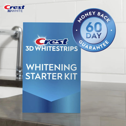 3D Whitestrips At Home Teeth Whitening Starter Kit With 10 Treatments, 20 Strips, Upper And Lower, Enamel Safe Formula box