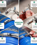 Operating steps for 18 Piece Stainless Steel Hose Clamp Set Pro Grade Adjustable Worm Gear Bands For Fuel Lines And Pipes