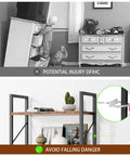 Comparison of a tipping dresser and a stable secured Five Tier Bookshelf Rack Industrial Modern Tall Bookcase For Living Room Bedroom