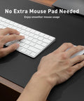 Non Slip Waterproof PU Leather Desk Pad Protector For Mouse And Laptop 23.6 By 13.7 Inches in use with keyboard and mouse