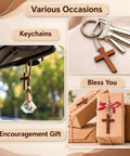 Hella Sturdy Wooden Cross Charms Bulk Pack Of Sixty Pocket Size Beads With Pre Drilled Hole For DIY Necklace Projects And Religious Craft Supplies Top Shelf Quality used as keychains and gift decorations.