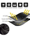 Illustration of 73 Inch Patio Hanging Chaise Lounge Cover With Zipper Waterproof Shield showing PVC layers for protection
