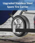 Stainless Steel Spare Tire Carrier For Trailers, Heavy Duty Tire Mount Bracket by dockside with mounted tire
