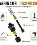 Rivet Nut Mandrel Head Set For Carbon Steel Tool Kit M3 To M12 With Threaded Inserts Pro Grade Heavy Duty Heads For Quick Installations And Precise Repairs For Professional Auto And Industrial Projects, carbon steel tool head