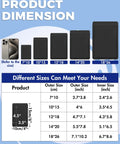 Size comparison chart for 100 Pack Resealable Food Storage Bags For Small Biz Double Sided Color Smell Proof Flat Bags Black 4 By 6 Inch