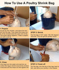 10x16 Inch Poultry Shrink Bags Pack Of 100 With Freezer Safe Heat Shrink For Chicken Includes 100 Zip Ties And All Natural Anti Caking Powder To Prevent Bag Sticking, chicken shrink bag steps