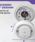 Top Shelf Rock Solid Hardwired Smoke And Carbon Monoxide Combo Detector Featuring Hella Fast Dual Sensing Tech in modern 5" design.