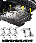 14 Piece Engine Splash Shield Hardware Kit Featuring Heavy Duty Bolts And Secure Mounting Clips For Skid Plate And Oil Pan Cover Swap crafted from metal with clips and bolts.