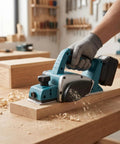 Heavy Duty Cordless Hand Planer With A Beefy 15000 RPM Brushless Motor, Slick Two Millimeter Cut Depth, And Tough Carbide Blades for smooth wood surfacing.