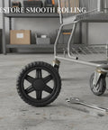 Plate Caster Wheel Replacement 5.3 Inch For Shopping Carts And Hand Trucks PP Plastic And Rubber Wheel Upgrade