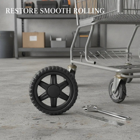Plate Caster Wheel Replacement 5.3 Inch For Shopping Carts And Hand Trucks PP Plastic And Rubber Wheel Upgrade