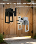 Heavy Duty Double Sided Door Latch With Included Key And Mounting Screws Secure Square Gate Lock For Barn Wood Fences, black and white options.