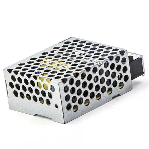 Heavy Duty Compact Open Frame Power Supply 15W Single Output 24V DC Adapter for LED Strip Lights side view with metal casing