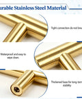 Brushed Gold Cabinet Handles Set Of Four For Kitchen Cabinets And Drawers Two And A Half Inch Center Hole Four Inch Overall Length
