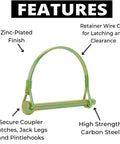 Arch Gold Trailer Pin Pack Of 10 2.75 Inch By 0.25 Inch Shaft Locking Coupler Pins For Heavy Duty Farm Trailers Wagons Towing Lawn PTO And Hitches Durable Rust Resistant, zinc-plated arch pin