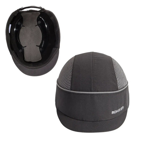 Safety Bump Cap Baseball Hard Hat With Reflective Stripes Lightweight Breathable Head Protection Cap Black Small Brim With Removable ABS Shell And All Day Comfort For Grind Ready Job Site Gear