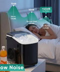 Quick Freeze Countertop Ice Maker Portable Machine With Scoop And Basket Churns 26 Pounds Daily Ready In 6 Minutes Two Cube Sizes for quiet home use.