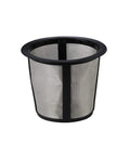 Close-up of the My K Cup Universal Reusable K Cup Pod Coffee Filter with mesh design and black rim, top view