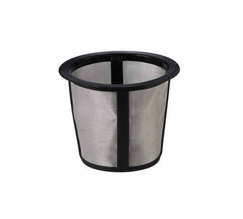 Close-up of the My K Cup Universal Reusable K Cup Pod Coffee Filter with mesh design and black rim, top view
