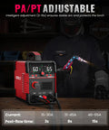 65 Amp Dual Voltage Plasma Cutter With Non Touch Pilot Arc And Screen Display IGBT Inverter on workbench