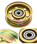 Single Groove Zinc Mower Drive Pulley for Lawn Tractors No Fuss Install With Abrasion Resistant Coating Compatible With MTD Replacement Deck Pulley Ensuring Stable Power Transmission and Easy Maintenance. Close-up view of zinc pulley with abrasion-resistant coating.