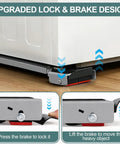 Heavy Duty Appliance Rollers With Extendable Sliders Swivel Wheels Anti Slip Feet For Moving Washers Dryers showing upgraded lock and brake design.