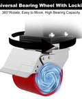 Universal bearing wheel locking and rotating mechanism for Beefy 3 Ton Gantry Crane With Adjustable 8.53 To 12.47 Ft Height 6600 Lbs Capacity Manual Trolley Hook And Shackles Ideal For Warehouse Shop Auto Repair And Construction Sites