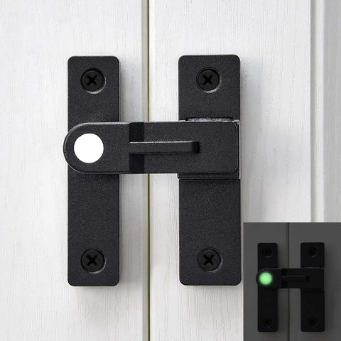 Matte Black 180 Degree Flip Latch Set For Barn Doors And Sliding Doors Two Pack Zinc Alloy Latch With Luminous Finish