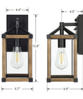 Dimensions of Easy Weatherproof Dusk To Dawn Outdoor Wall Light With Photocell Sensor Brown Exterior Lantern