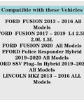 Compatibility chart for Front And Rear Wheel Bearing And Hub Assembly Fits Ford Fusion 2013 2020 And Lincoln MKZ 2013 2016