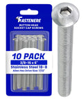 Badass Button Head Socket Cap Screws, 3/8 16 X 6 Inch, Full Thread 18 8 Stainless Steel Hex Bolts in 10 pack.