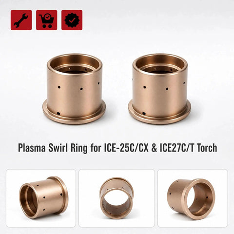 Pro Grade Electrode Tip Kit For Plasma Cutter Torch Fits 375 Series And ICE 25C 27C Includes Swirl Ring 2 Pack Replacement