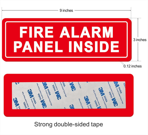 Indoor Fire Alarm Panel Sign Made From Premium Durable Acrylic With Super Strong Self Adhesive And No Fuss Install For Home Office Or Shop Red 9x3 Inches