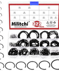 Grab-N-Go Must-Have 322Pcs 14 Size 65Mn Steel Round Wire Snap Rings Kit External Retaining C Clips For Holes M7 Through M30