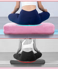 Rectangular Yoga Bolster Pillow For Restorative Yoga And Meditation, Plush Meditation Cushion With Carry Handle, 27 X 10 X 6 Inches, Pink Crystal Velvet Cover, Durable Foam Blend For Deep Relaxation And Cozy Support, used for seated yoga pose