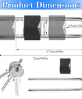 Beefy U Shaped Portable French Door Lock dimensions and keys, suitable for double doors with knobs, all-metal security lock.