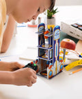 Hands On DIY STEM Elevator Project For Kids Age Five Plus A Fun Engineering Puzzle Kit With Step By Step Guide To Build A 3D Elevator Model Learn Physics And Critical Thinking Through Creative Play, child playing