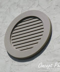 Round Gable Vent With Keystones Decorative Exterior Vent 30 Inch By 30 Inch 1 1/8 Inch Projection Urethane Lightweight Moisture Resistant