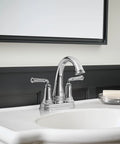 4 Inch Centerset Two Handle Bathroom Faucet With Lever Handles Drip Free Ceramic Disc Valves 1.2 GPM Flow