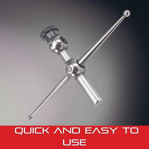 Universal Dial Test Indicator Attachment With Back Plunger For 196 And 196M Series Used Over Obstructions Made Of Tool Steel 196F high precision tool steel accessory with arms extended