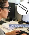 Killer TR90 Replacement Temples For Thick And Slim Frames, Durable Flexible Eyeglass Legs on a user at a desk.