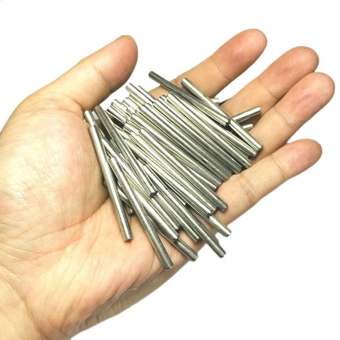 Hand holding 52 Piece 4Mm By 50Mm Dowel Pins Set In 304 Stainless Steel Built For DIY Shelves And Bunk Beds M4 Dowel Pins